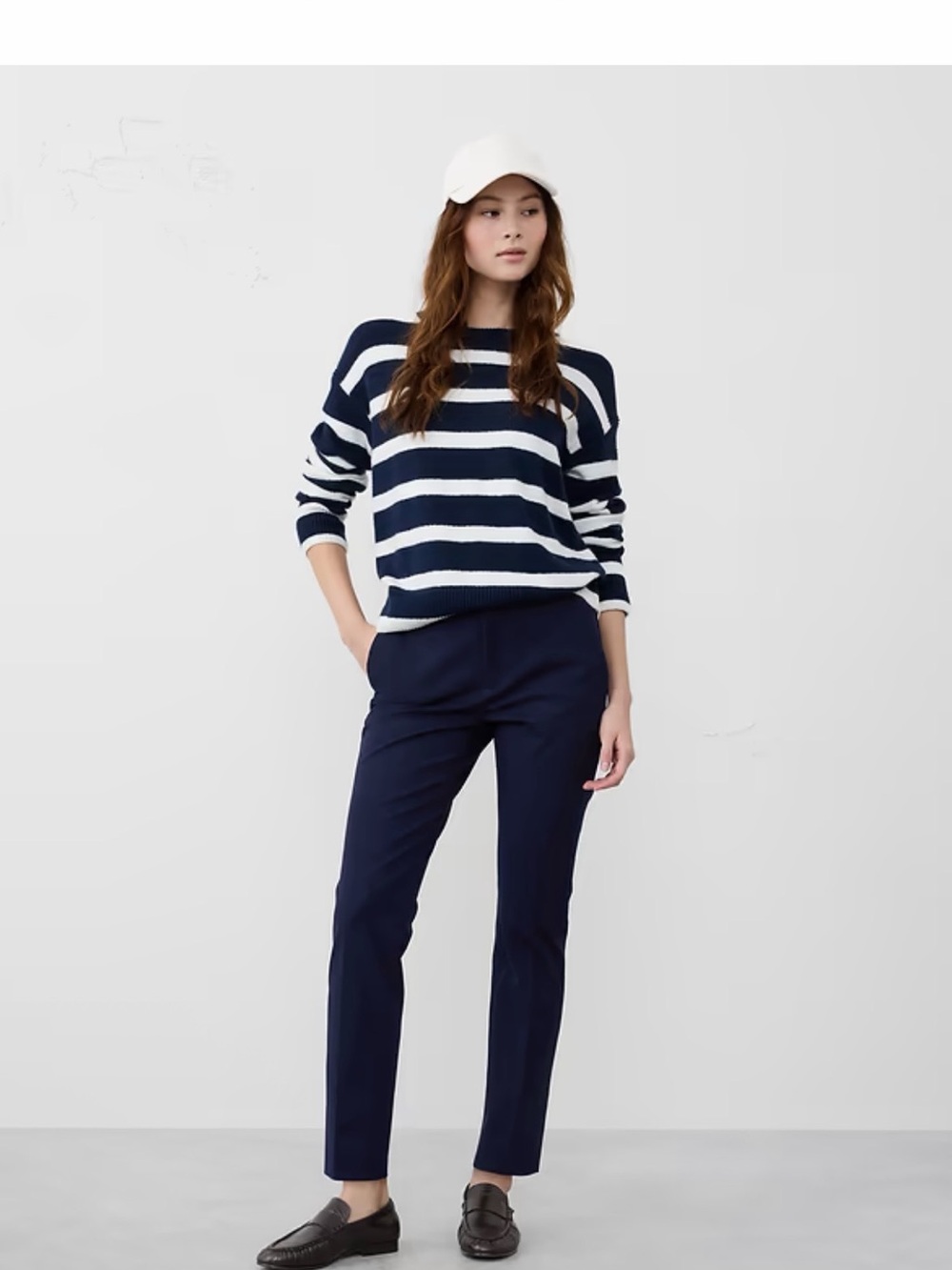 Banana Republic Navy Straight-Leg Sloan Pants